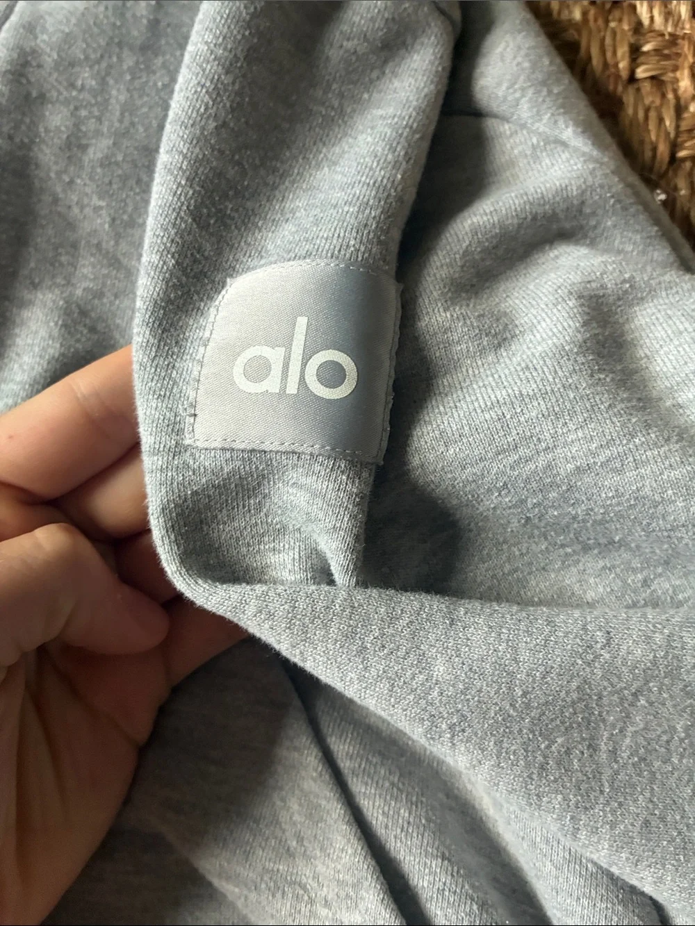 Alo Light Gray Women's Hooded Zip-Up Sweater